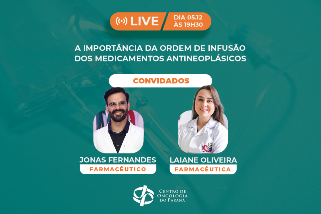 COP promove live para discutir sobre a importância da ordem de infusão dos medicamentos antineoplásicos